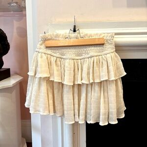 Forever 21 Cream/Off White Mini Skirt (Size S)